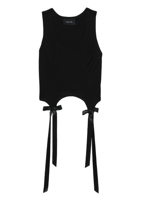 Black bow and ribbon-detail vest top - SIMONE ROCHA women